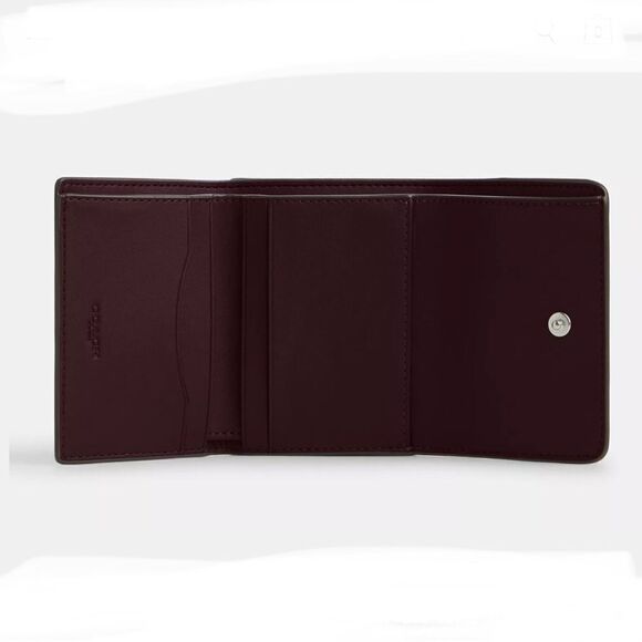 Coach Card Holder Wallet In Signature Canvas With Bow Print Bag Purse - Picture 14 of 17